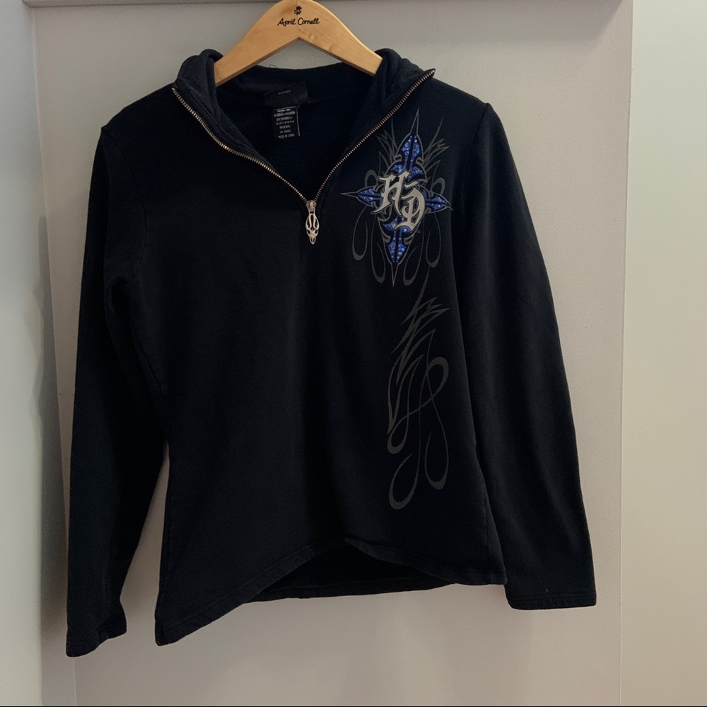 Harley Davidson 1/4 Zip Sweatshirt.